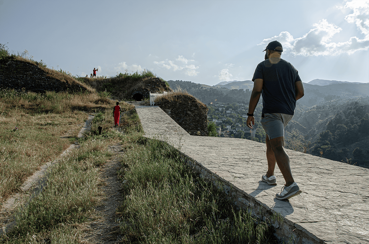 Walking the walls of Gjirokaster Castle